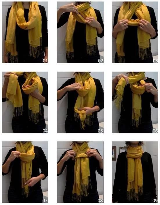 Как завязать шарф на пальто пошаговое